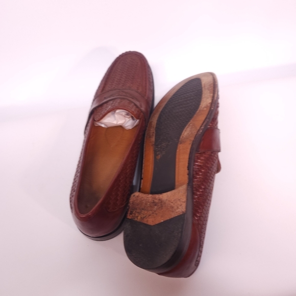Wright  woven Italian leather loafers Made in Italy Sz. 14 - Picture 7 of 10